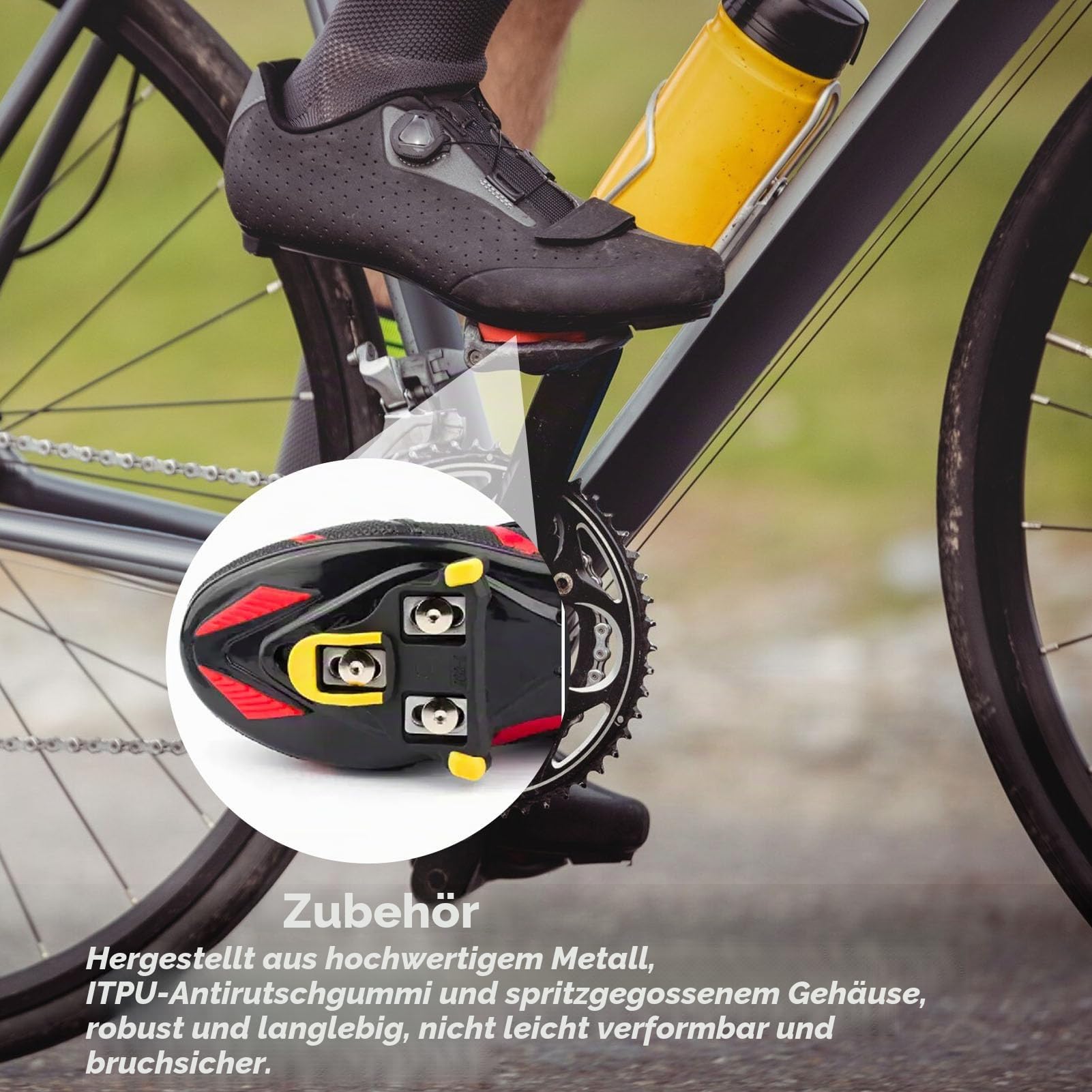 SEPSCO Cleats kompatibel mit Shimano SPD SL Pedale, Fahrrad Schuhe Pedalplatten Klickpedale Cleat Hochwertige 6° Freigabe für MTB Rennrad Trekking 