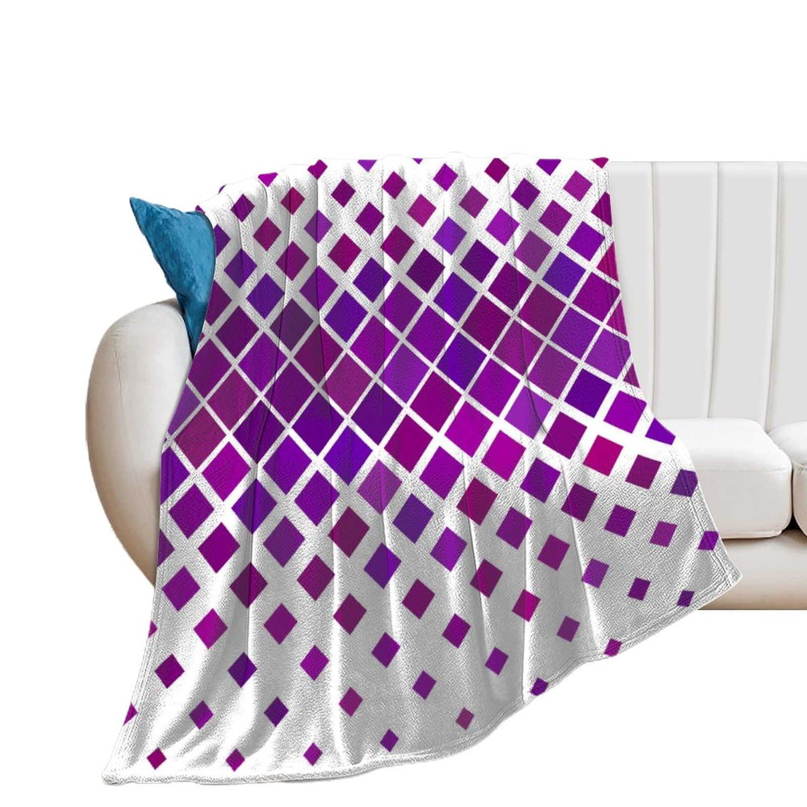 Couverture polaire en flanelle violette plaid 100x130 cm pour lit et canapé