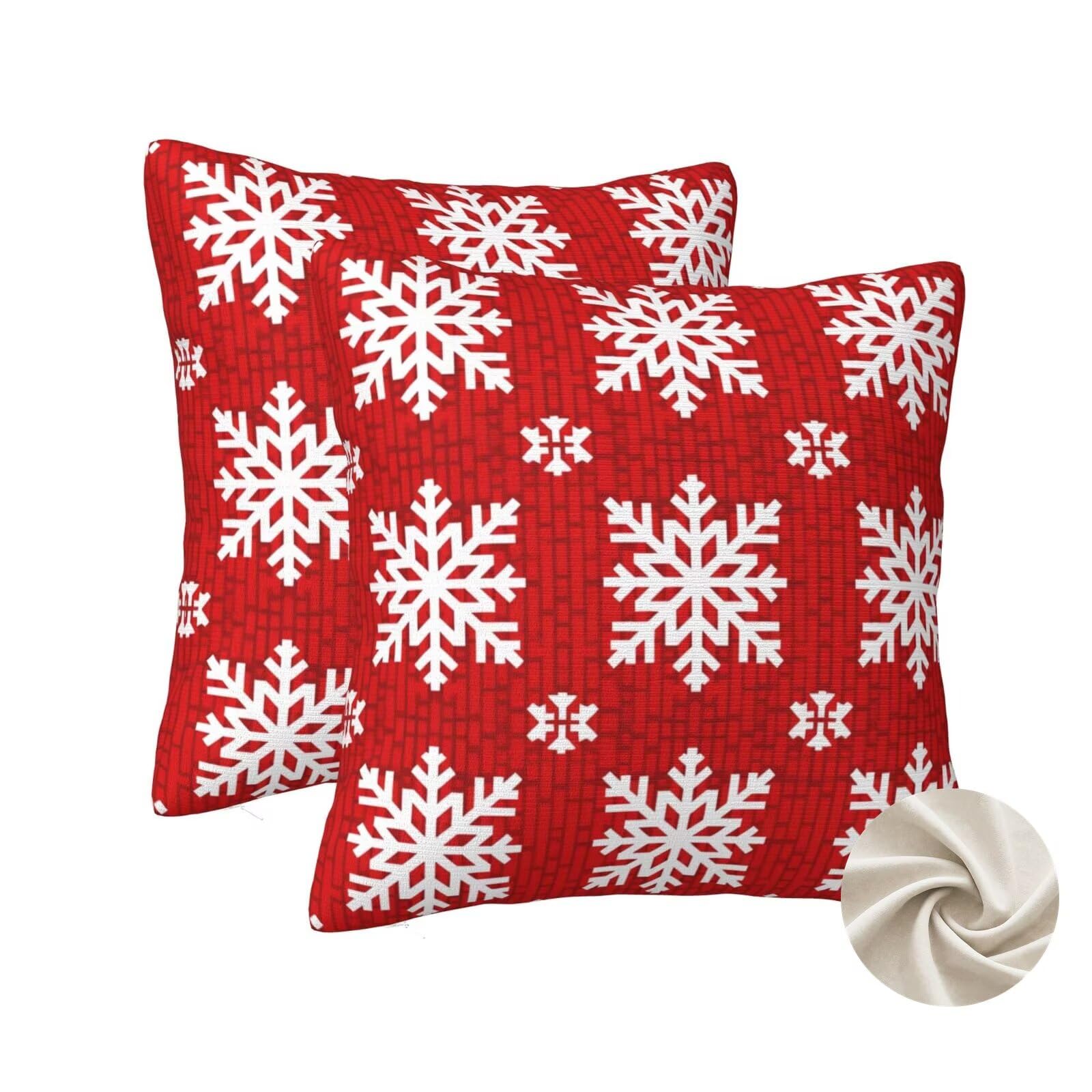 Housses de coussin 60x60 cm lot de 2 rouge pour canapé et lit deco