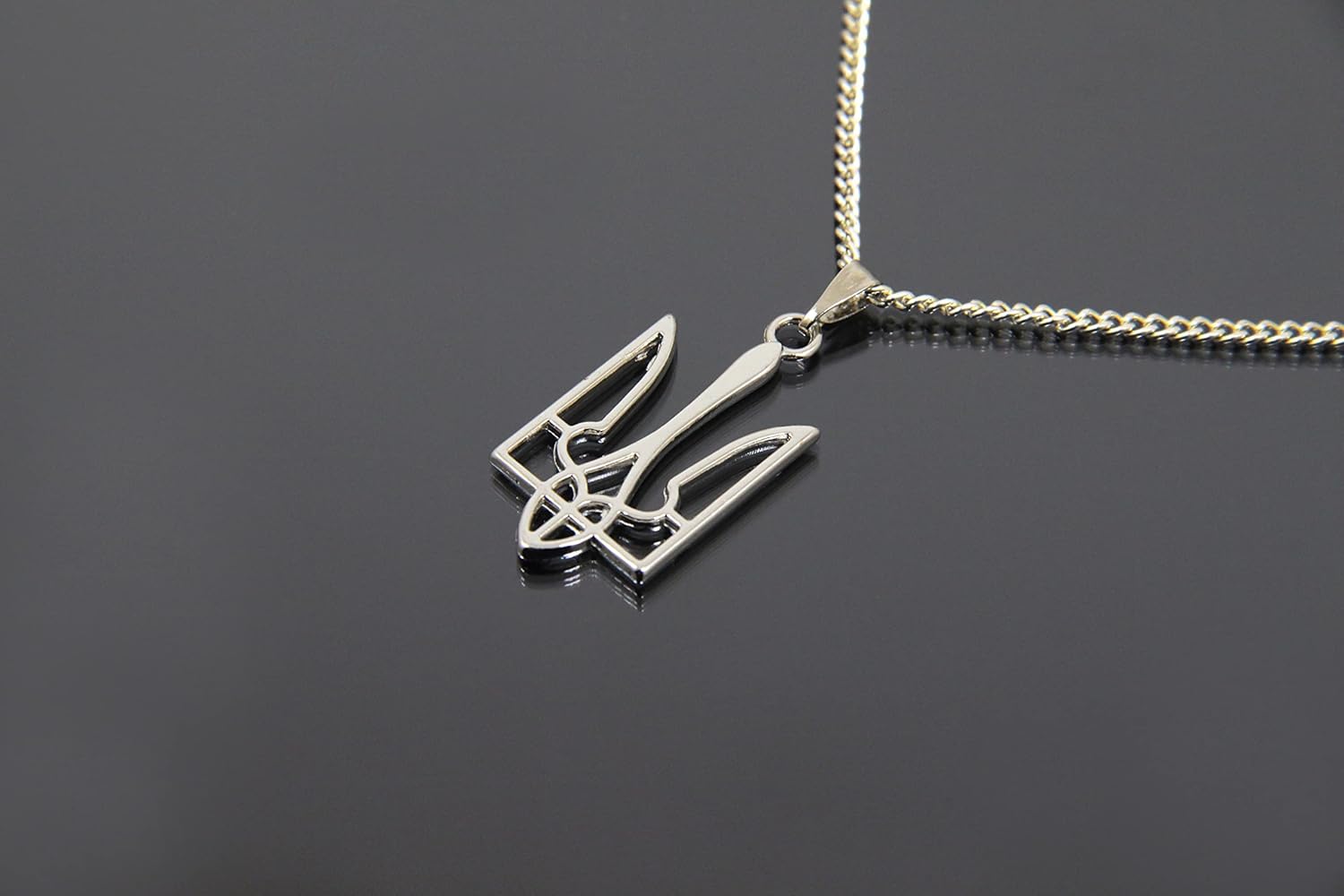 Silver Tryzub Necklace, Handmade Pray for Ukraine Jewelry, Support Ukrainian People, Ukrainian Emblem Jewelry, Tryzub Trident Pendant, Gift from Ukraine, Ukrainian Sellers - Image 5