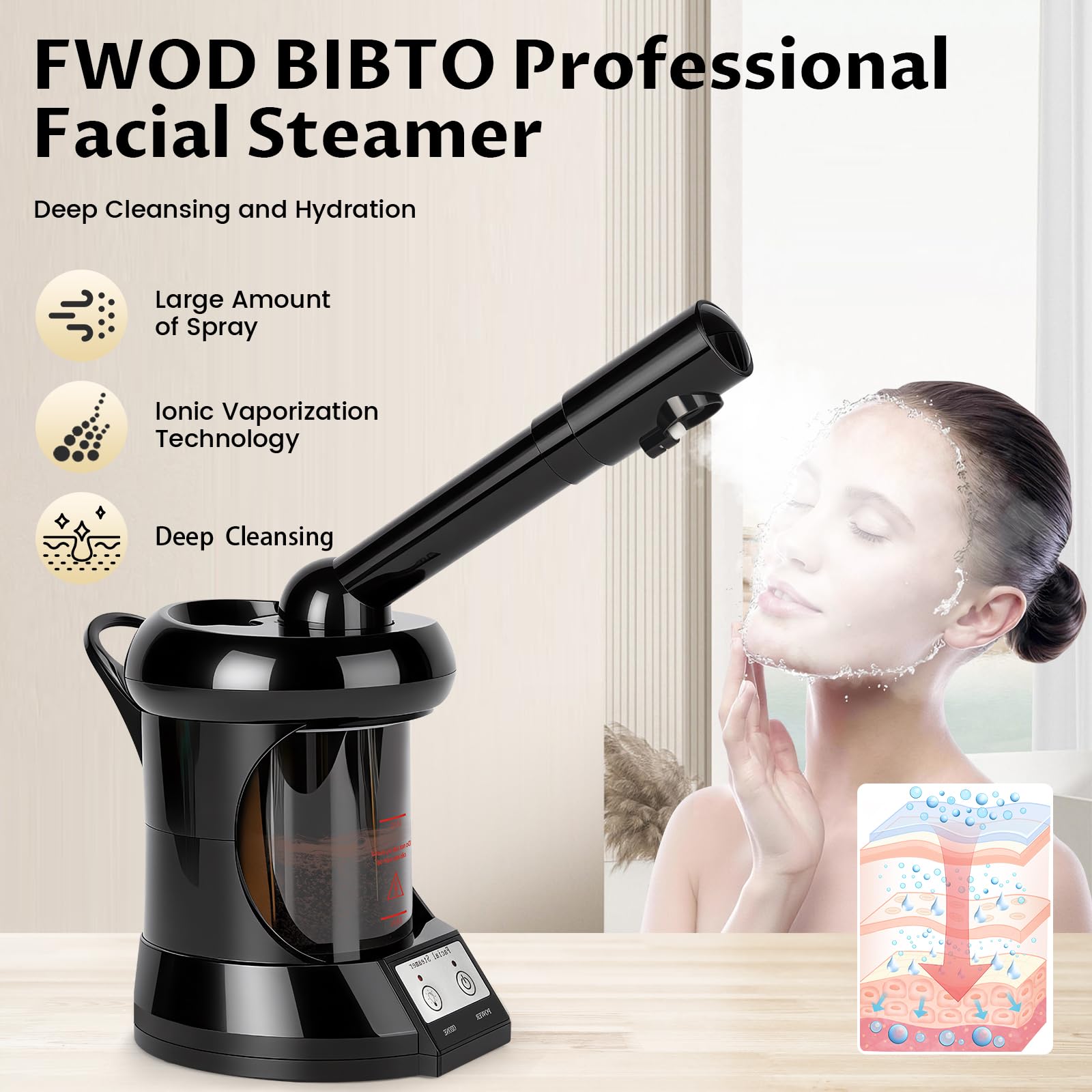 Amazon.com: Facial Steamer with Extendable Arm, Deep Cleansing and