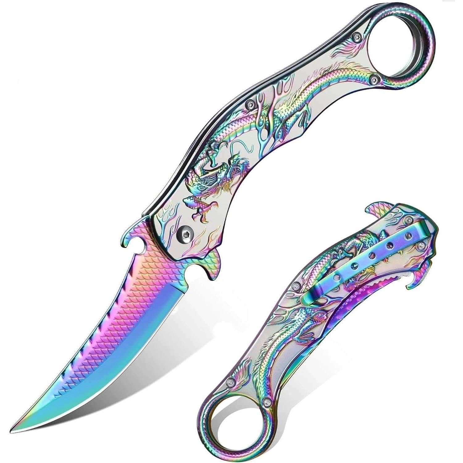 Dream Reach Drachenmuster Klappmesser Taschenmesser - Outdoor Klappmesser in Geschenkbox für Männer