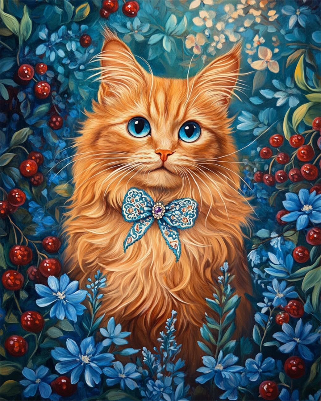 AYAOYANGGO Animal DIY Beaded Cross Stitch Kit Cartoon Cat Bead Embroidery Kit for Adults Needlepoint Tapestry Set Beaded Stitching 60x80cm