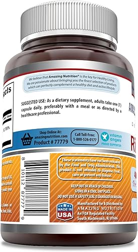 Miniatura 3 de Amazing Formulas - Suplemento de riboflavina (vitamina B2), 400 mg por porción, 60 cápsulas, sin OMG, sin gluten, fabricado en Estados Unidos