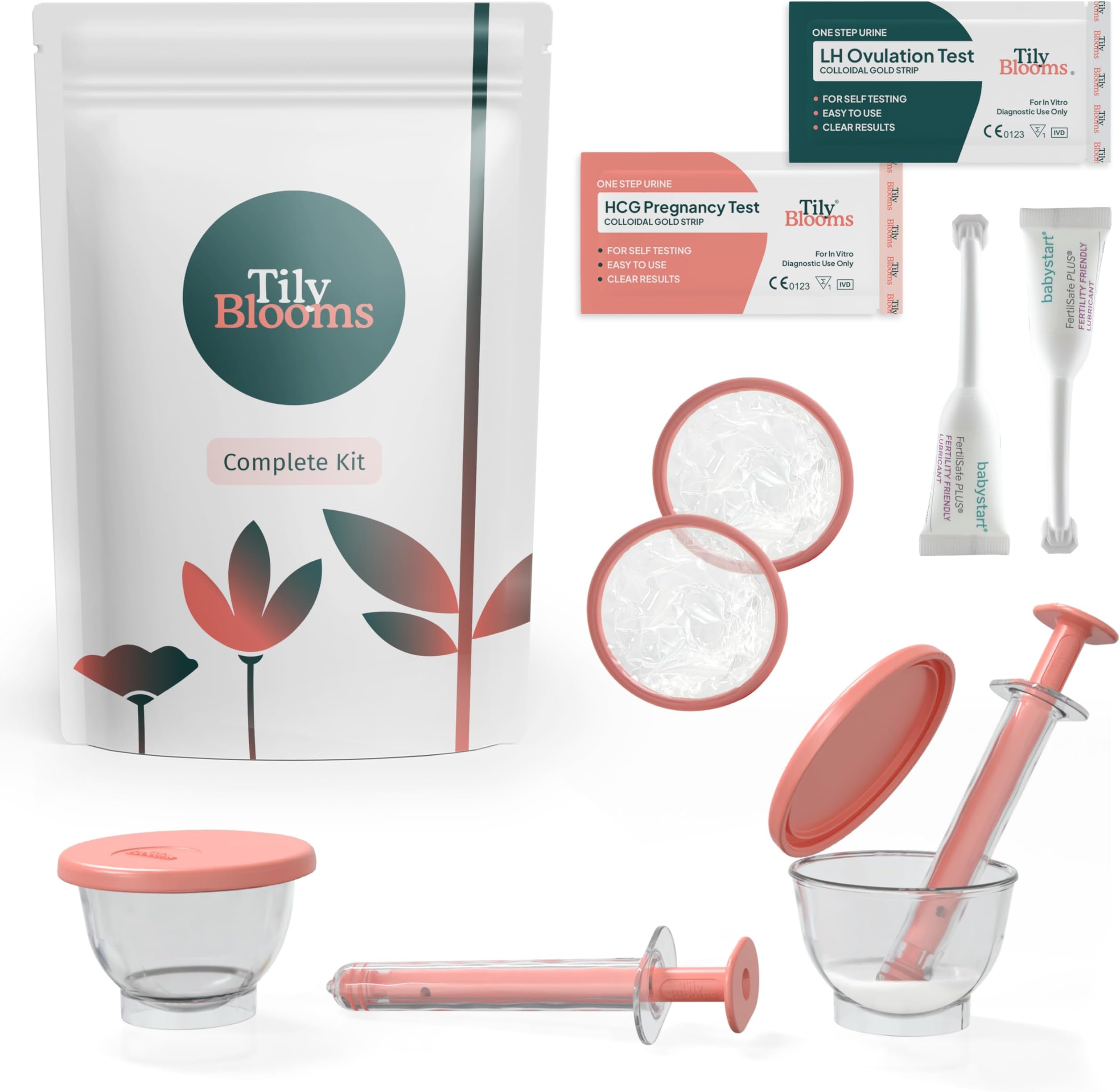 Complete Home Insemination Kit – Made in the UK, MHRA Compliant, Fertility Syringes, Collection Cups, Soft Discs, Fertility Lubricant, Ovulation & Pregnancy Test (Complete Kit)