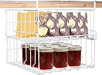 Vista 10 de Cesta de almacenamiento colgante debajo del estante, paquete de 4 unidades plegables debajo del gabinete, organizador de alambre de metal
