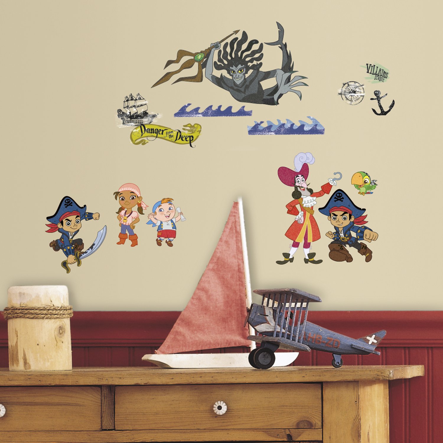 RoomMates RMK3028SCS Captain Jake & The Never Land Pirates Peel and Stick Wall Decals