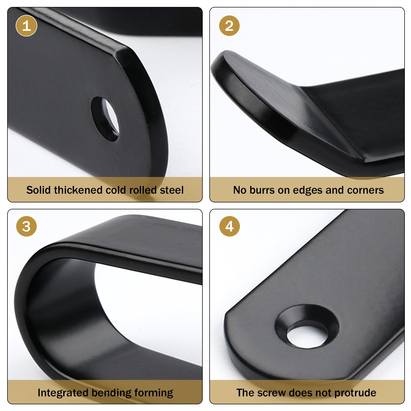 4 Pezzi Supporto da Parete per Snowboard, Appendiabiti per Snowboard Wall Mount, Espositore per Snowboard in Acciaio Laminato a Freddo, Porta Snowboard da Parete per Sci, Longboard, Wakeboard (Nero)