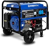 EBERTH 5500 Watt Petrol Power Generator Emergency Generator (E-Start, Automatic Voltage Regulator AVR, 13 HP Petrol Engine, 4-Stroke, Air-Cooled, Pulley Start, Voltmeter, 1-Phase or 3-Phase), Blue - 1
