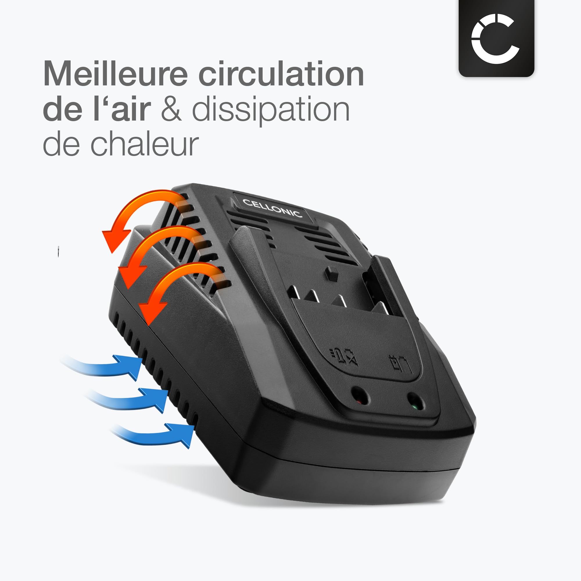 CELLONIC Chargeur visseuse 14.4V-18V 2.0A Compatible avec Bosch BC660, BC1880, SKC181-02, AL1820CV, GAL1860 CV - Chargeur Batteries Lithium Li ION pour Tournevis électrique