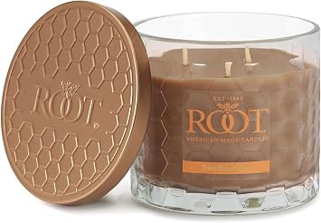 Root Candles Scented Candles Honeycomb Glass Premium Handcrafted Beeswax Blend 3-Wick Candle, 12-Ounce, Sandalwood
