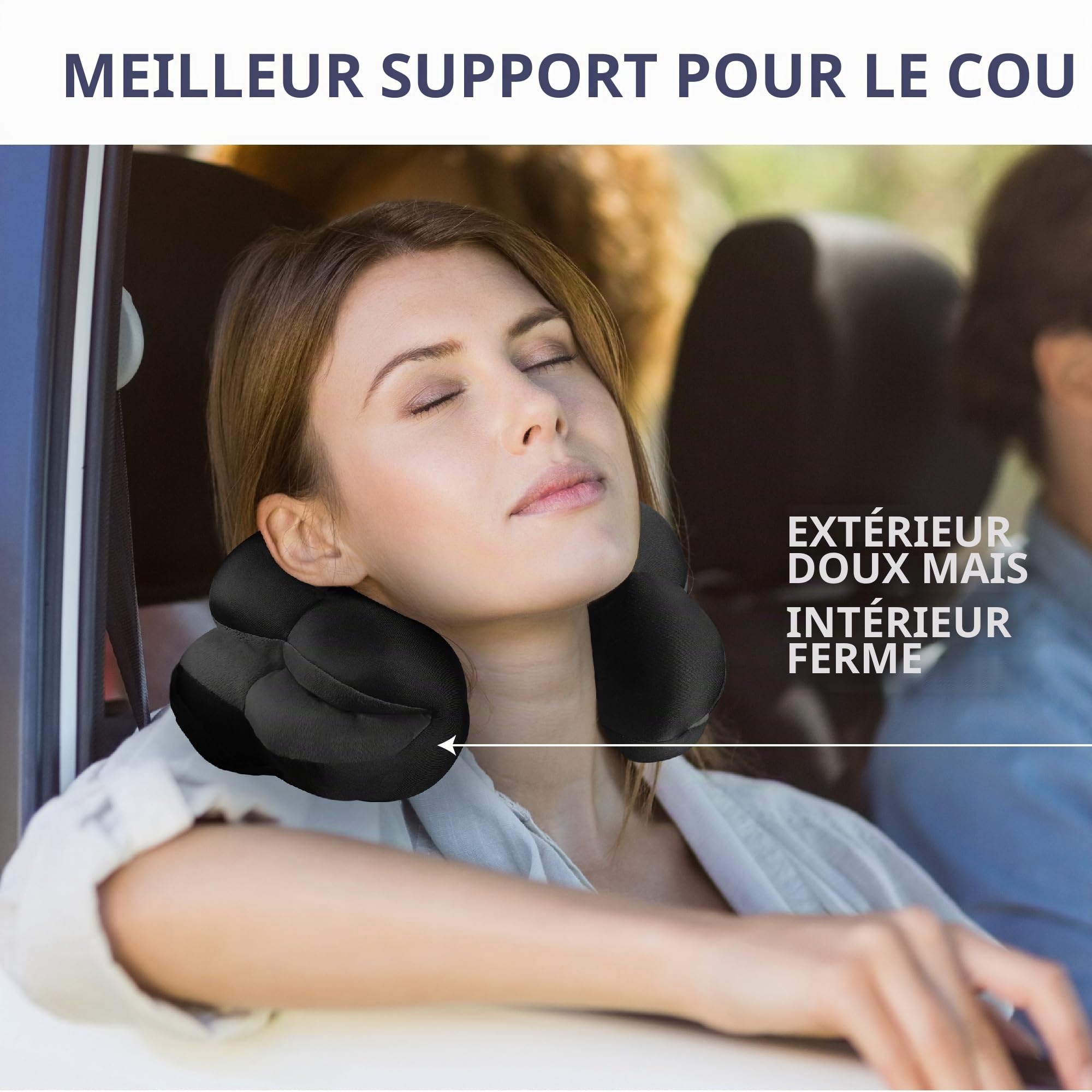Total Pillow Microbeads Oreiller Portable – Utilisation 2017 à la Maison ou en Voyage Noir