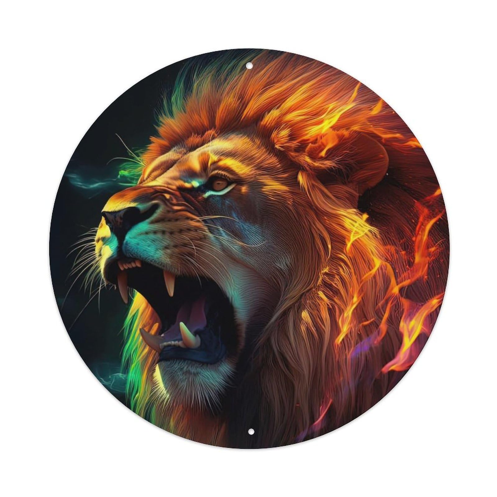 The Roaring Lion Wildlife Artwork Metal Tin Sign