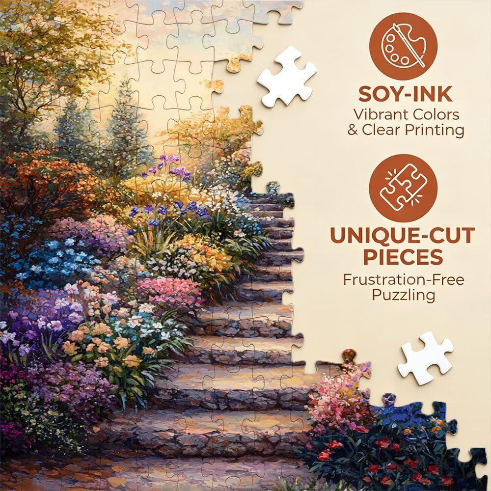 Puzzle 3000 sztuk, puzzle dla dorosłych artystyczne schody ogrodowe puzzle, gra puzzli, drewniane układanki, niemożliwe klasyczne układanki, do gry edukacyjnej wyzwanie zabawki, układanki rodzinne