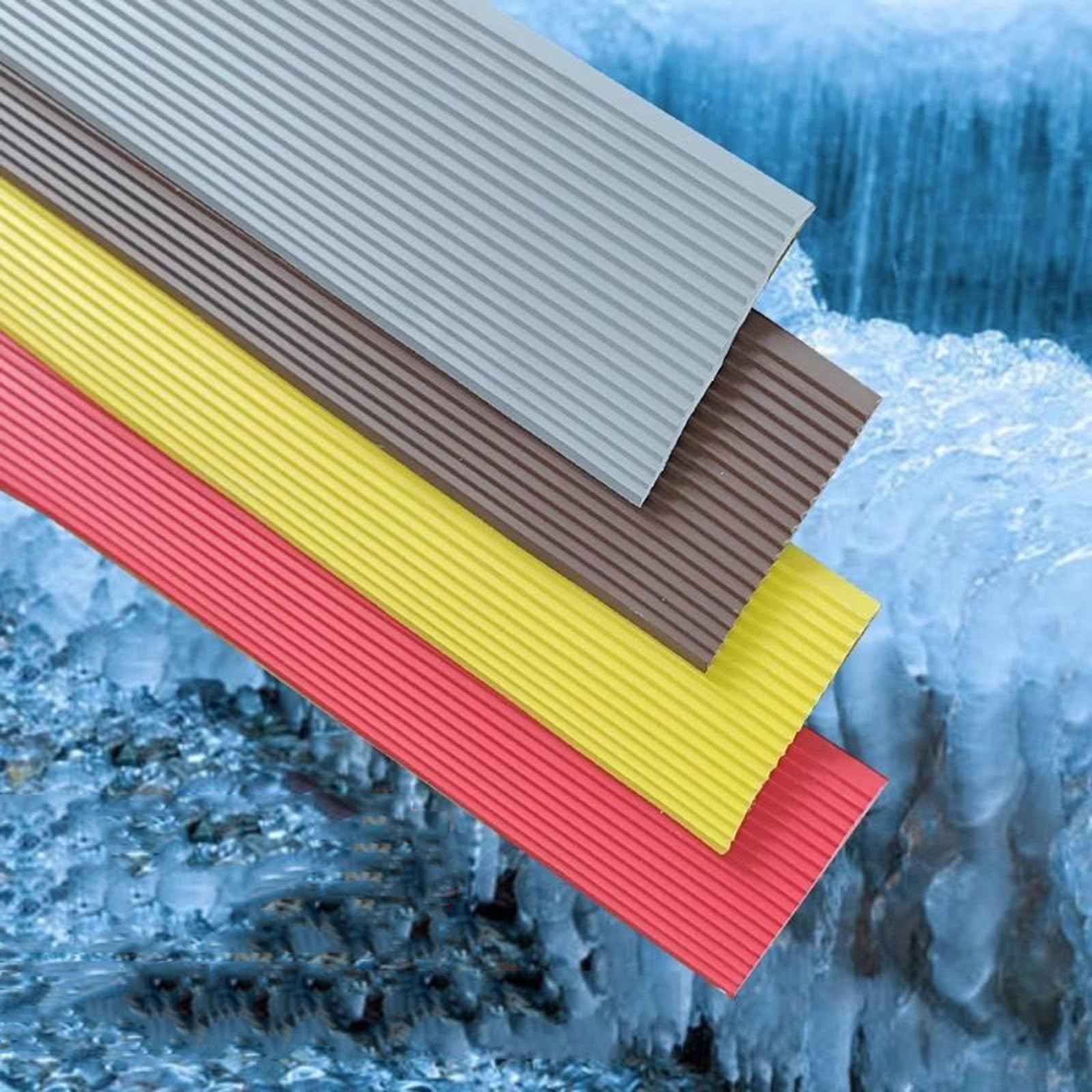 Verdickte Treppenkantenverkleidung, Anti-Rutsch-Streifen for Hänge, Gummi-Treppenkante, for Stufen, Treppen, Deck(Brown-100MM width,3m)