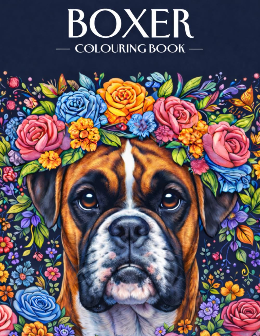 Boxer Dog Colouring Book: 50 Unique Designs for Adults, Teens & Kids (Dog Breed Colouring Books)
