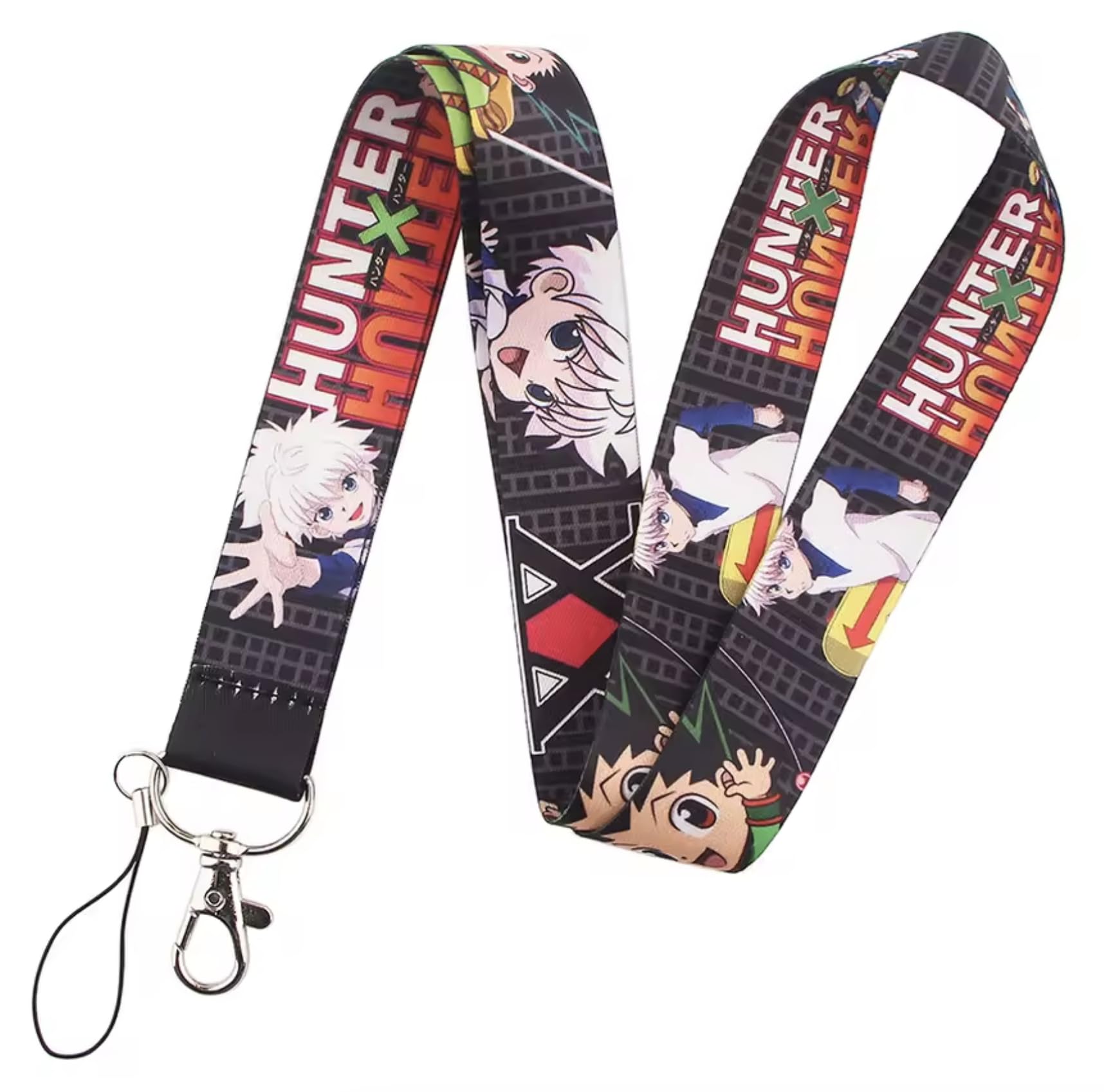 Pinstant Unisex Green Gon Killua Anime Manga Hunter X Xx 17.7" Neck Lanyard Keychain Holder Id Badge Mobile Phone Pin Strap
