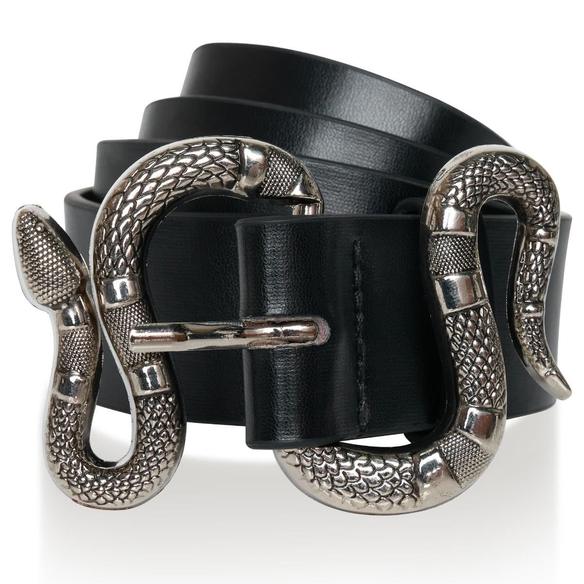 Ro Rox Severus Faux Leather Gold Snake Buckle Punk Mythical Legendary Belt