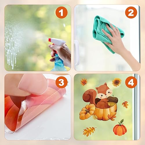 Miniatura 4 de 150 calcomanías de otoño para ventana, calcomanías de Acción de Gracias, calabaza y hoja de arce, calcomanías de doble cara para otoño, escuela,