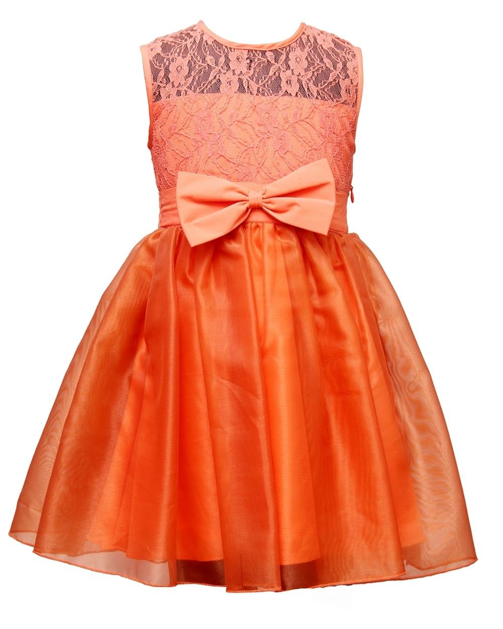 Darlee & Dache Kid's Tissue and crape Orange Dress Amazon.in