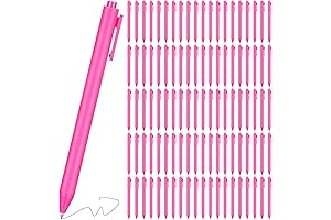 100 Pack Vibrant Pink Retractable Ballpoint Pens