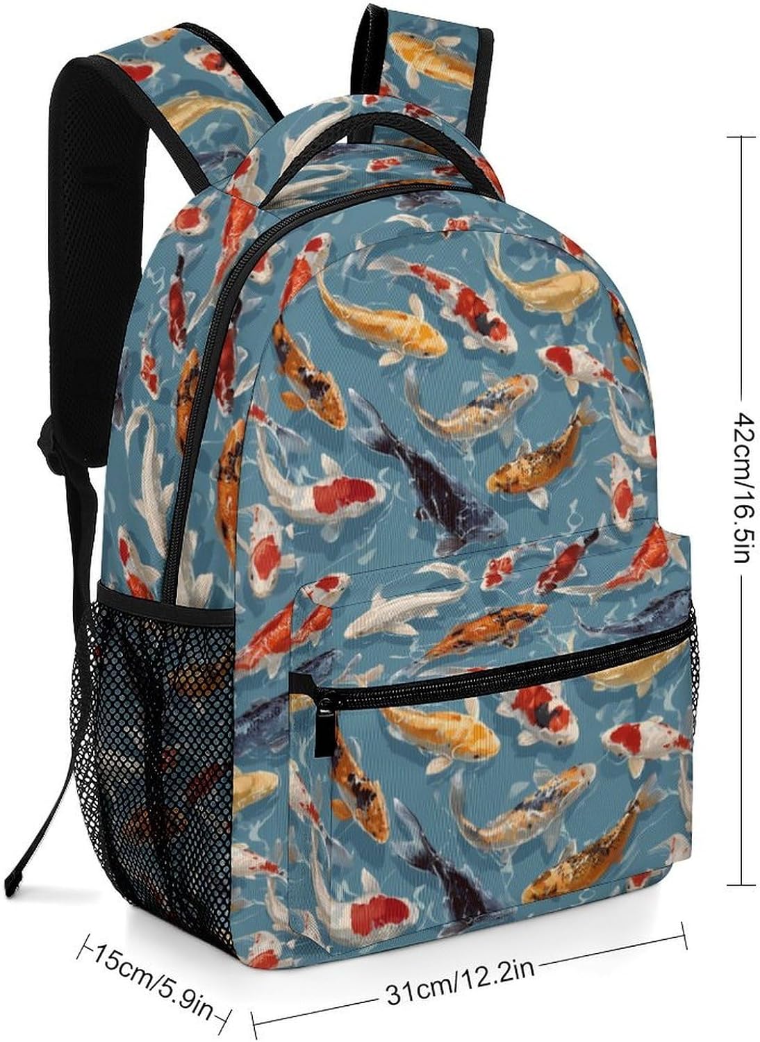 Japanese Fish Novelty Backpack Lightweight Printed Daypacks image 2