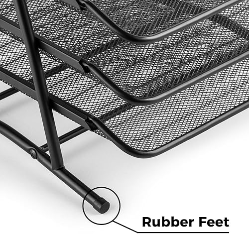 Miniatura 6 de Organizadores de escritorio de malla de 3 niveles, organizador de suministros de oficina, bandeja organizadora de escritorio, almacenamiento de