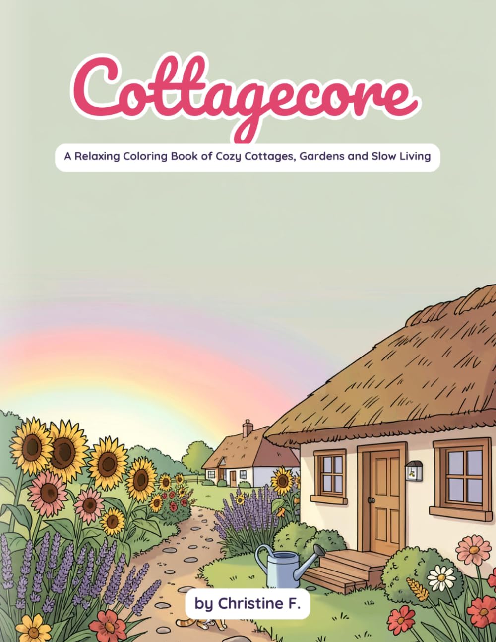 Cottagecore: A Relaxing Coloring Book of Cozy Cottages, Gardens and Slow Living