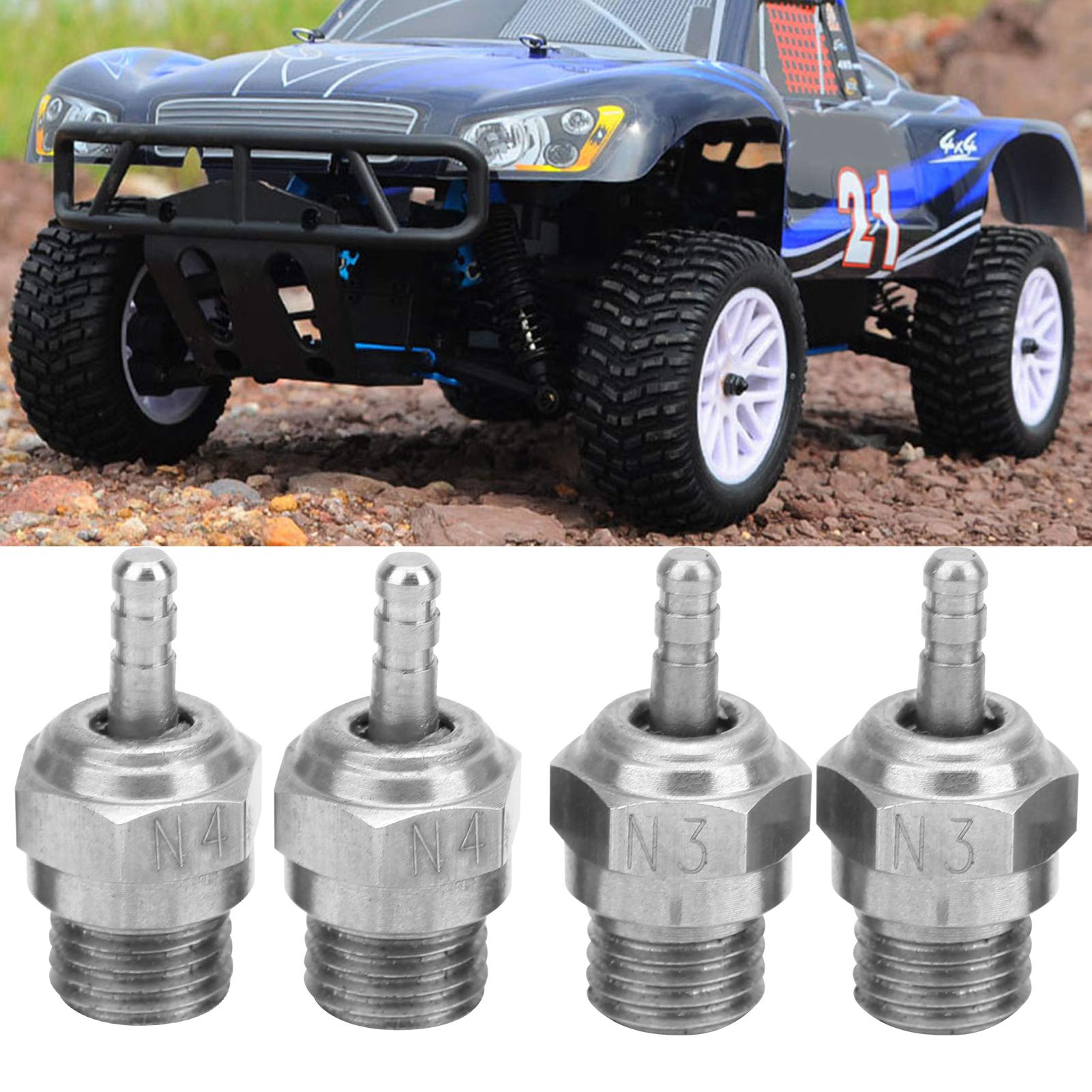 Pilipane RC Brighten #4 N4 Medium Hot Spark fornitro Engine Parts, Hot Brighten N4 Spark fornitro Engine Parts Replace OS, Spark RC Car Accessory Part Fit for Redcat HSP Methanol Engine