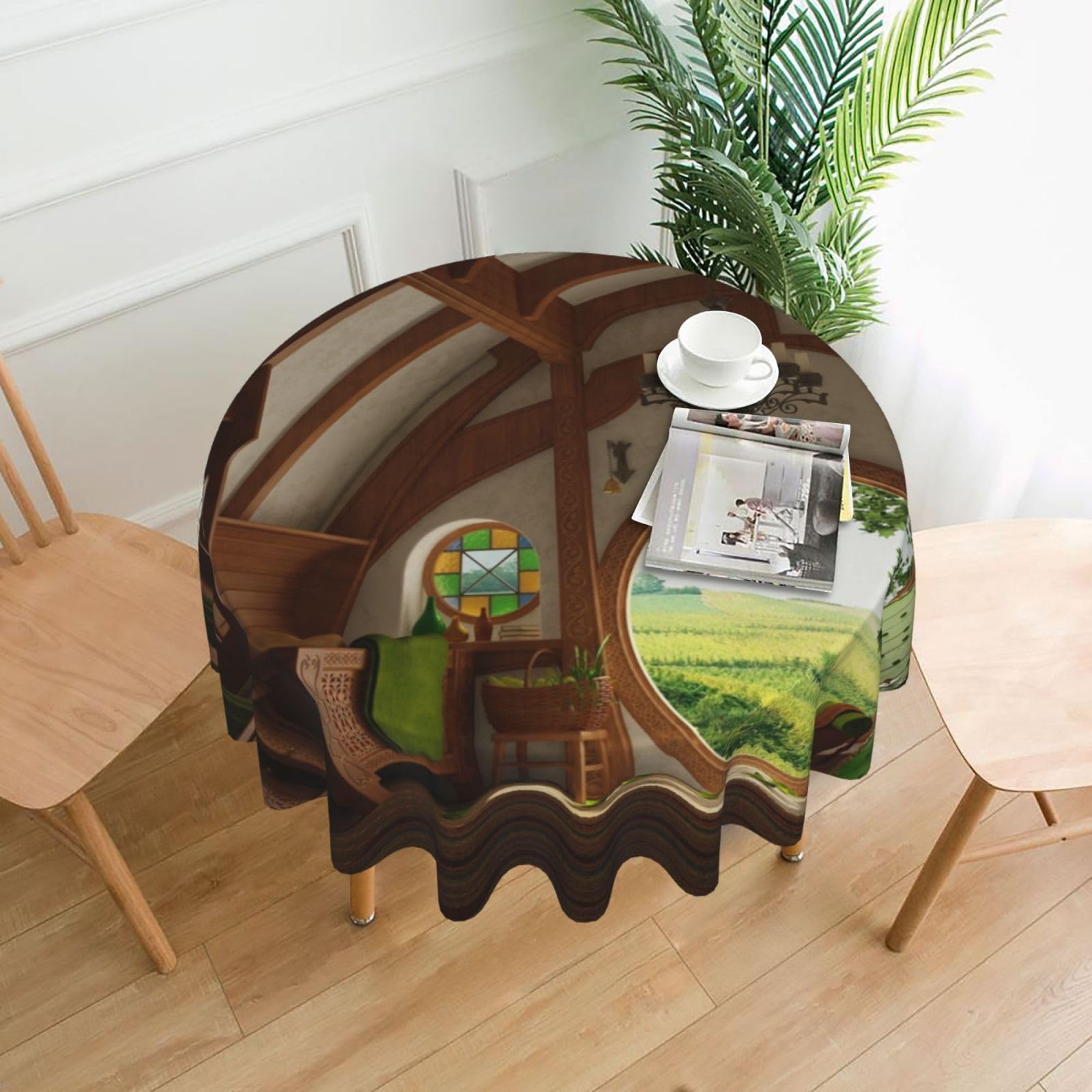 Nappe ronde imperméable et infroissable 150 cm : fini les taches sur la table de cuisine
