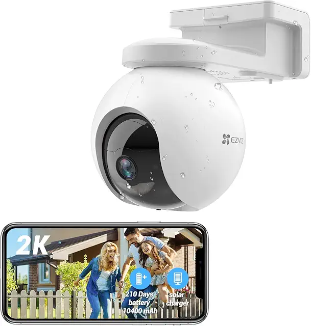 Imagen relacionada con EZVIZ 2K Cámara de Vigilancia Exterior WiFi Inalámbrica 3MP Cámara de Batería Duración de 210 Días de 10400mAh, Audio Bidireccional, Detección Inteligente de Personas, Visión Nocturna en Color, CB8