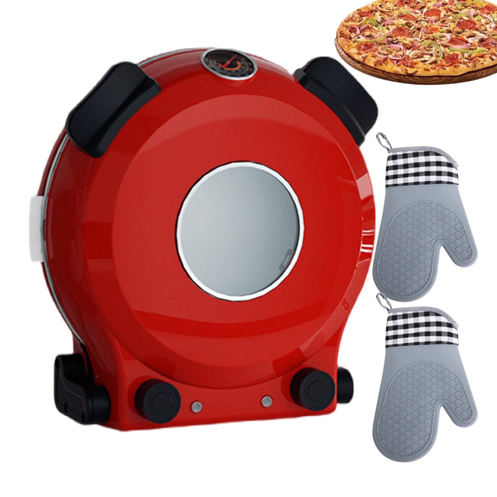 Mini Forno Elettrico per Pizza 1300w Macchina per Fare La Pizza | Macchina per Grigliare La Pizza 0-15 Minuti di Temporizzazione E 0-450℃ di Temperatura | Forno per Pizza Professionale