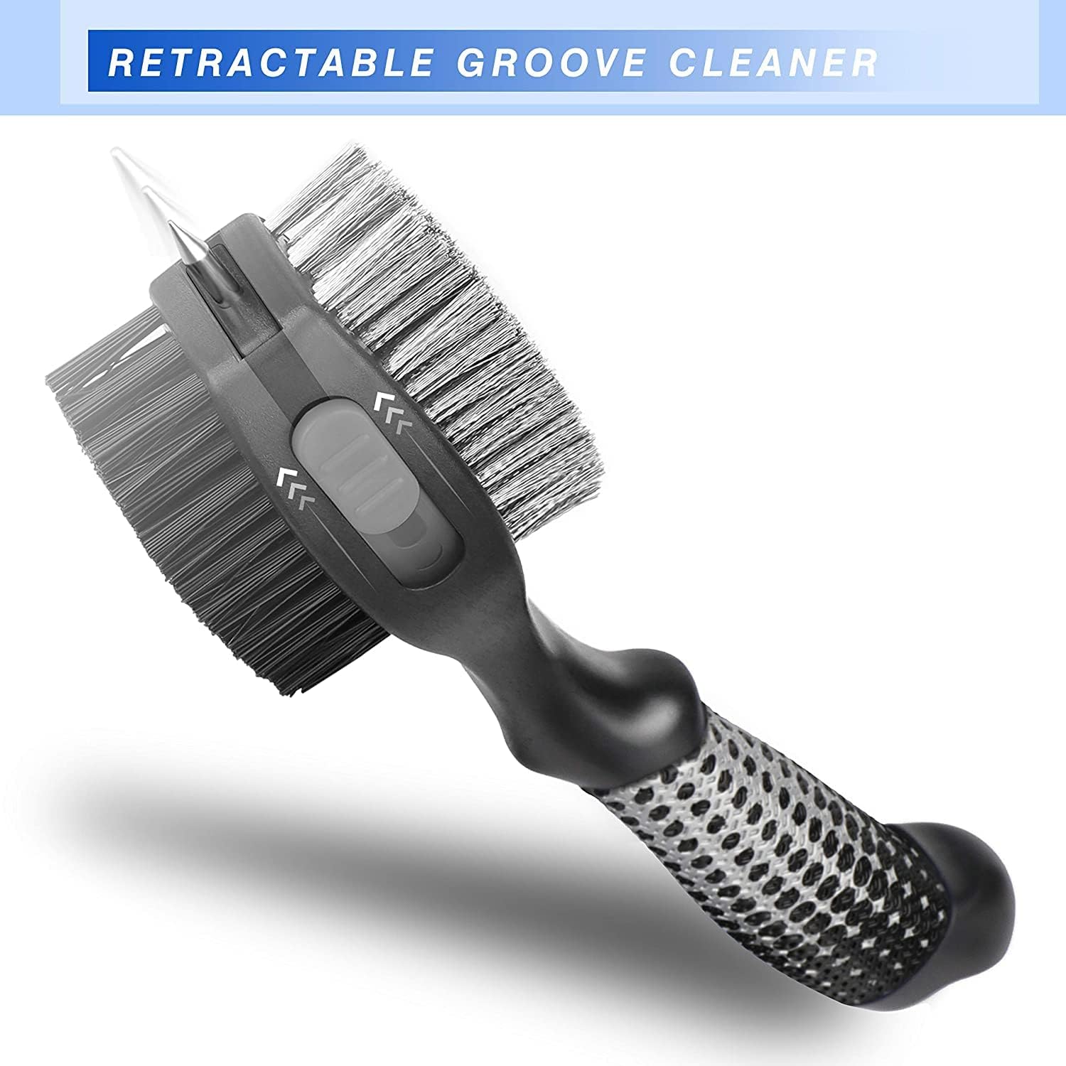 CHAMPKEY Premium Polyurethane Golf Brush Star Series| Oversized Brush Head with Comfortable Grip and Retractable Groove Cleaner Golf Club Brush