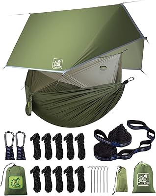 Double Hamac De Camping,Hamac Portable Avec 2 Sangles D'Arbres Et 2