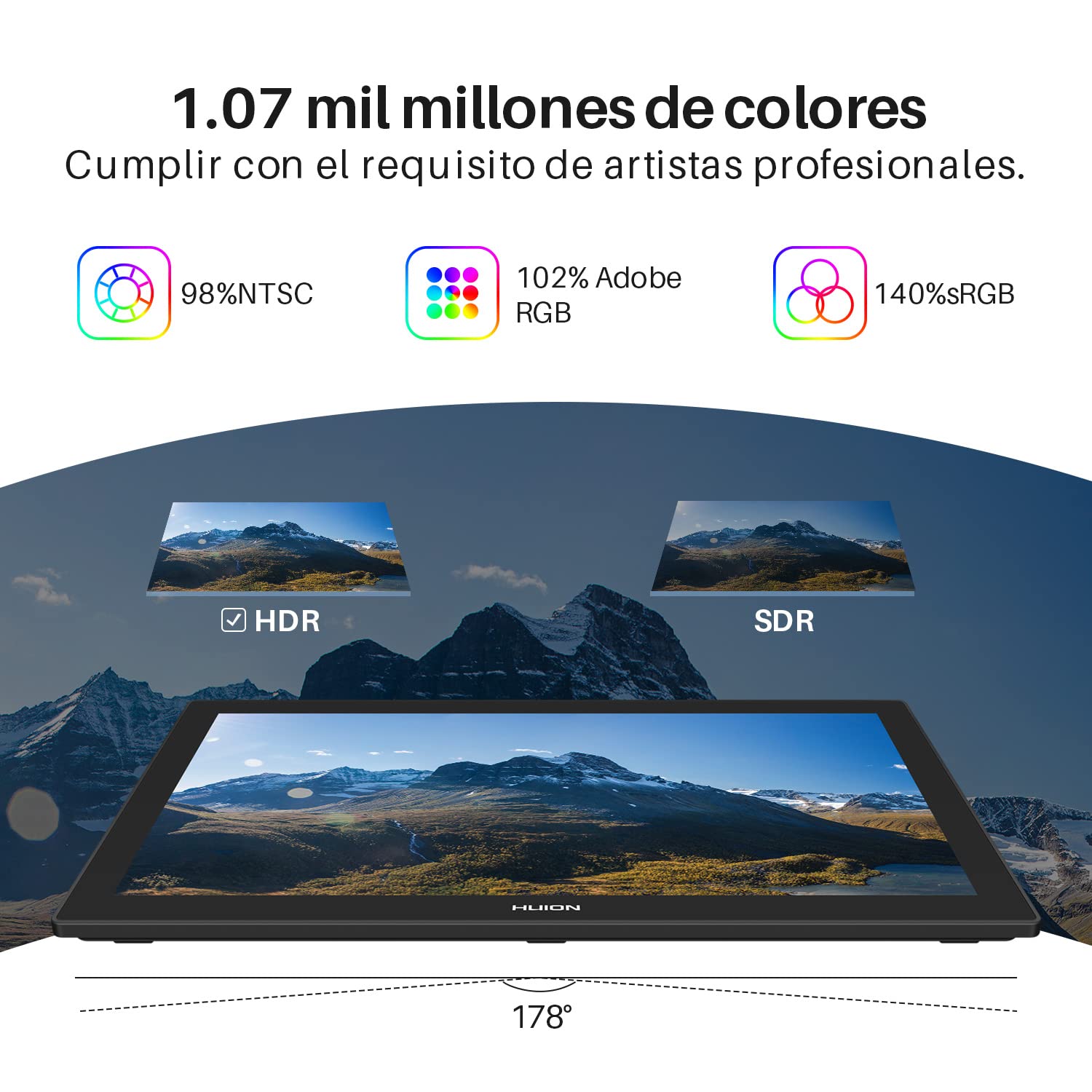 HUION Kamvas Pro 24 4K Tableta Gráfica con Pantalla, Monitor HUION 4K UHD de 23,8 Pulgadas con Mini KeyDial Inalámbrico K20, Lápiz PW517, 140% sRGB, Ideal para Educación en Línea y Conferencias Web