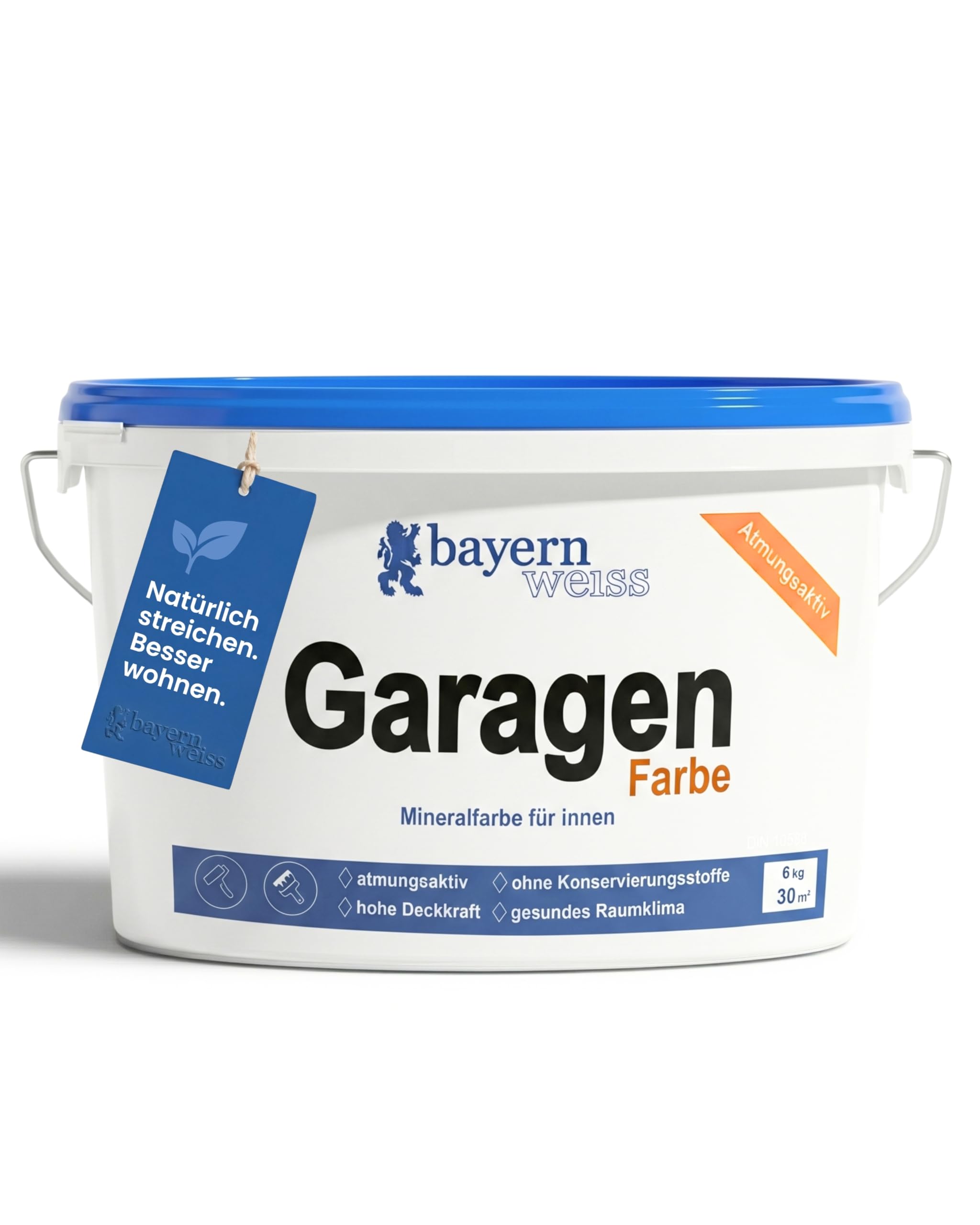 Garagenfarbe I Silikatfarbe Innen mit 6 kg für ca. 30 m² I Weiße Wandfarbe für Garagen I Dampfdurchlässige & pflegeleichte Farbe mit einem sauberen Finish & hoher Deckkraft