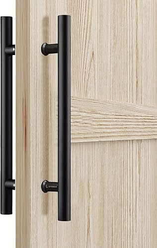 Tirador redondo de acero inoxidable de 36 pulgadas, manija de empuje de doble cara, manija de puerta de granero deslizante francesa, manijas de