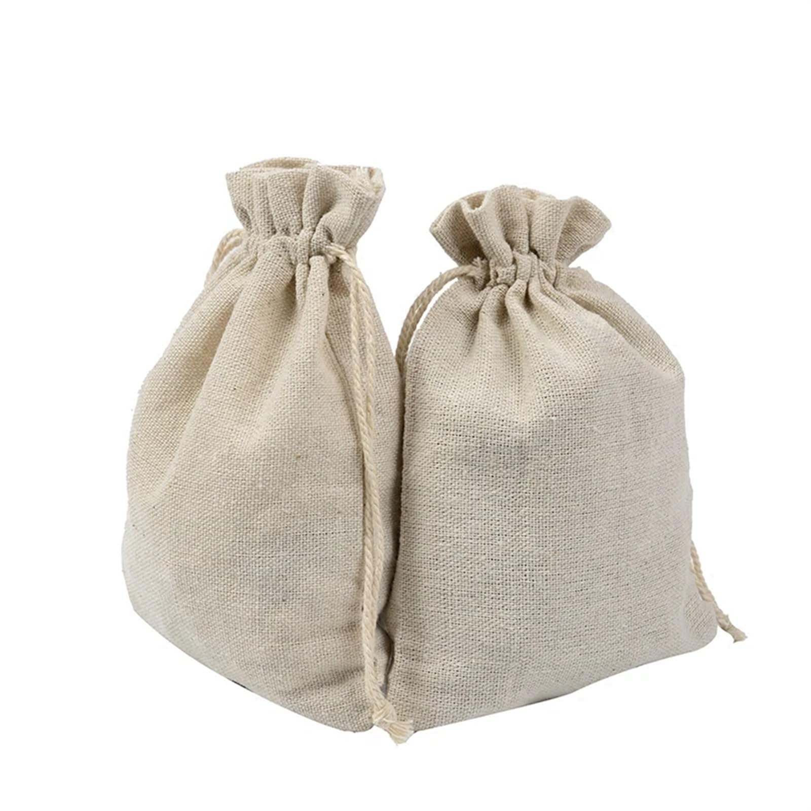 Sac En Coton Avec Cordon De Serrage Sacs-cadeaux de lin 50pcs 12CMX16CM (4,71 "x6,28") Favoris de mariage Sacs de rangement Muslin Coton Sacs de rangement Bijoux Bijoux Pochettes de cordon 221 ( Size