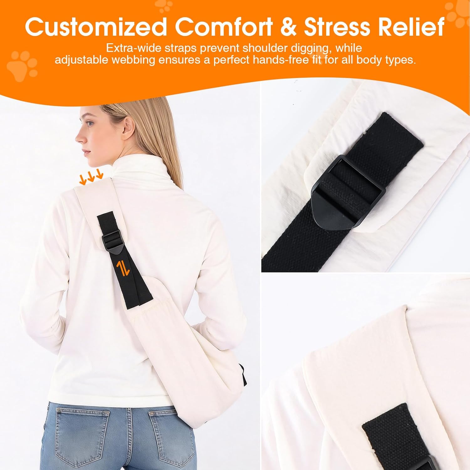 Dog Sling Carrier for Small Dogs & Cats, Hands-Free Pet Sling Carrier with Wide Padded Strap, Breathable Puppy Sling Carrier with Safety Hook, Adjustable for Travel & Walking, Fuchsia