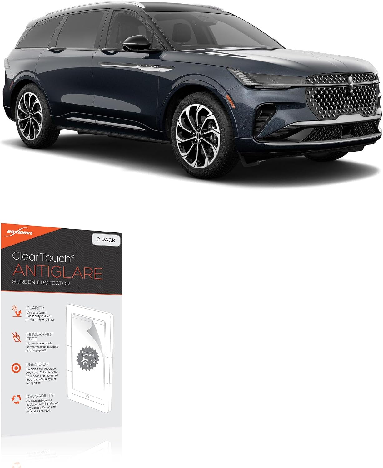 BoxWave Screen Protector Compatible with Lincoln 2024 Nautilus Cluster Display (24 in) - ClearTouch Anti-Glare (2-Pack), Anti-Fingerprint Matte Film Skin