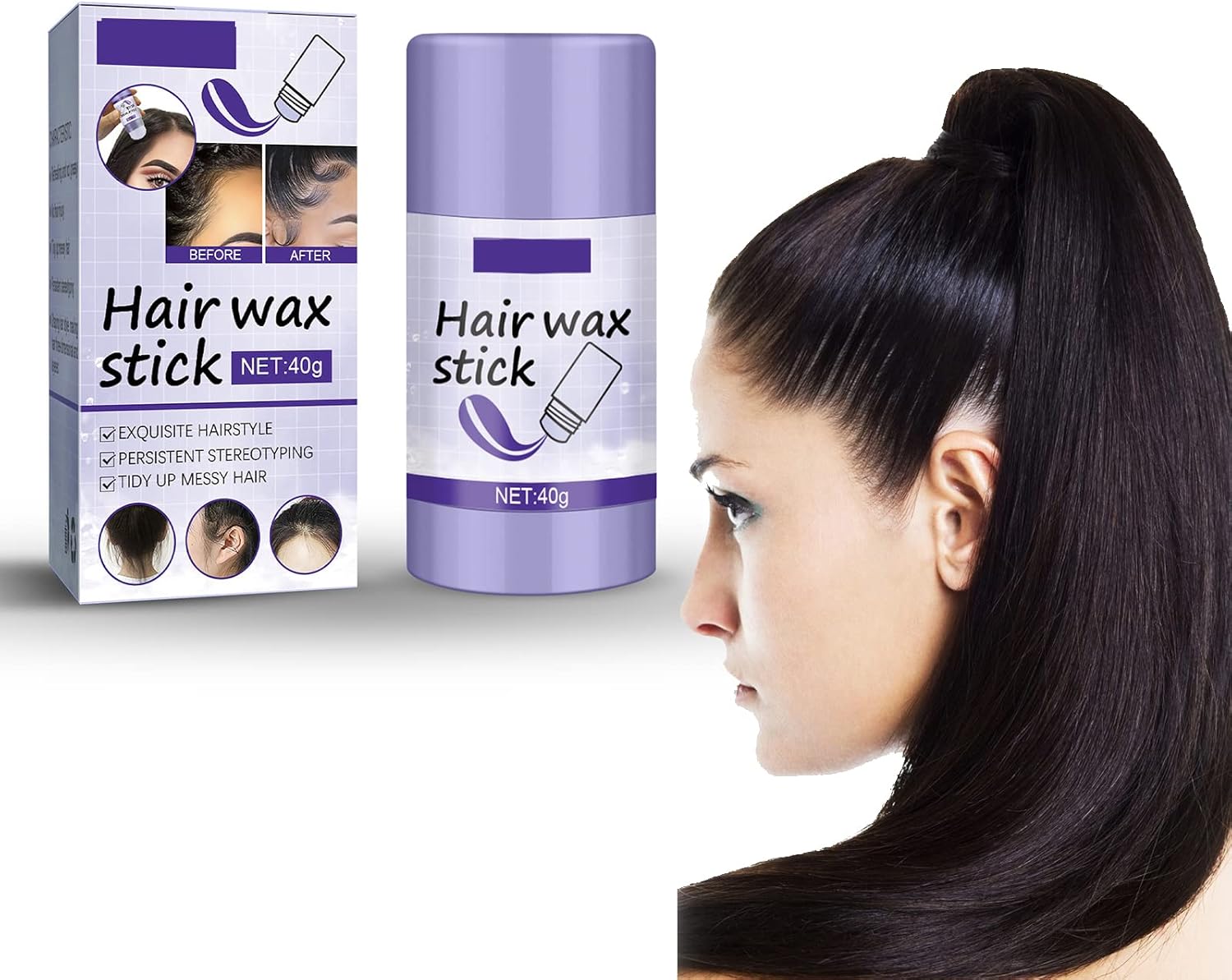 Hair Wax Stick,Wax Stick for Wigs,Hair Wax for Men Womens,Hair Styling