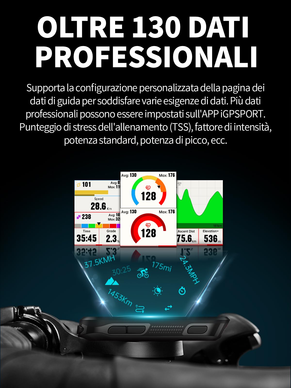 Ciclocomputer GPS IGPSPORT BSC300T Touch A Colori, Mappe, 20h Autonomia, Compatibile Strava