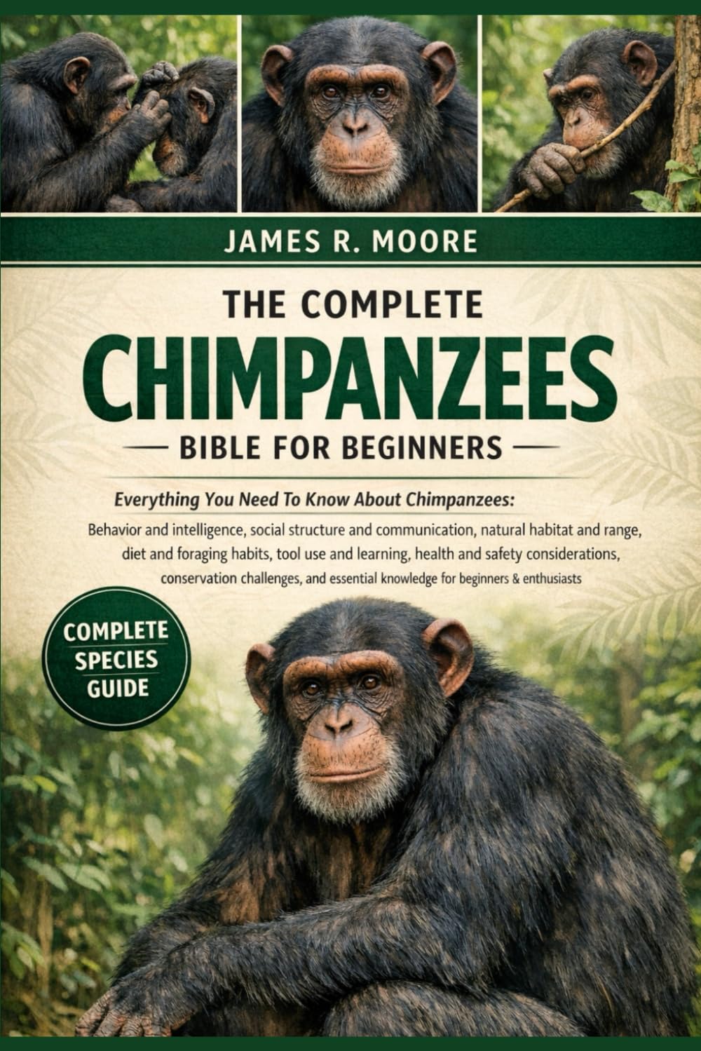 THE COMPLETE CHIMPANZEES BIBLE FOR BEGINNERS: Everything You Need To Know About Chimpanzees: Behavior and intelligence, social structure and ... knowledge for beginners & enthusiasts