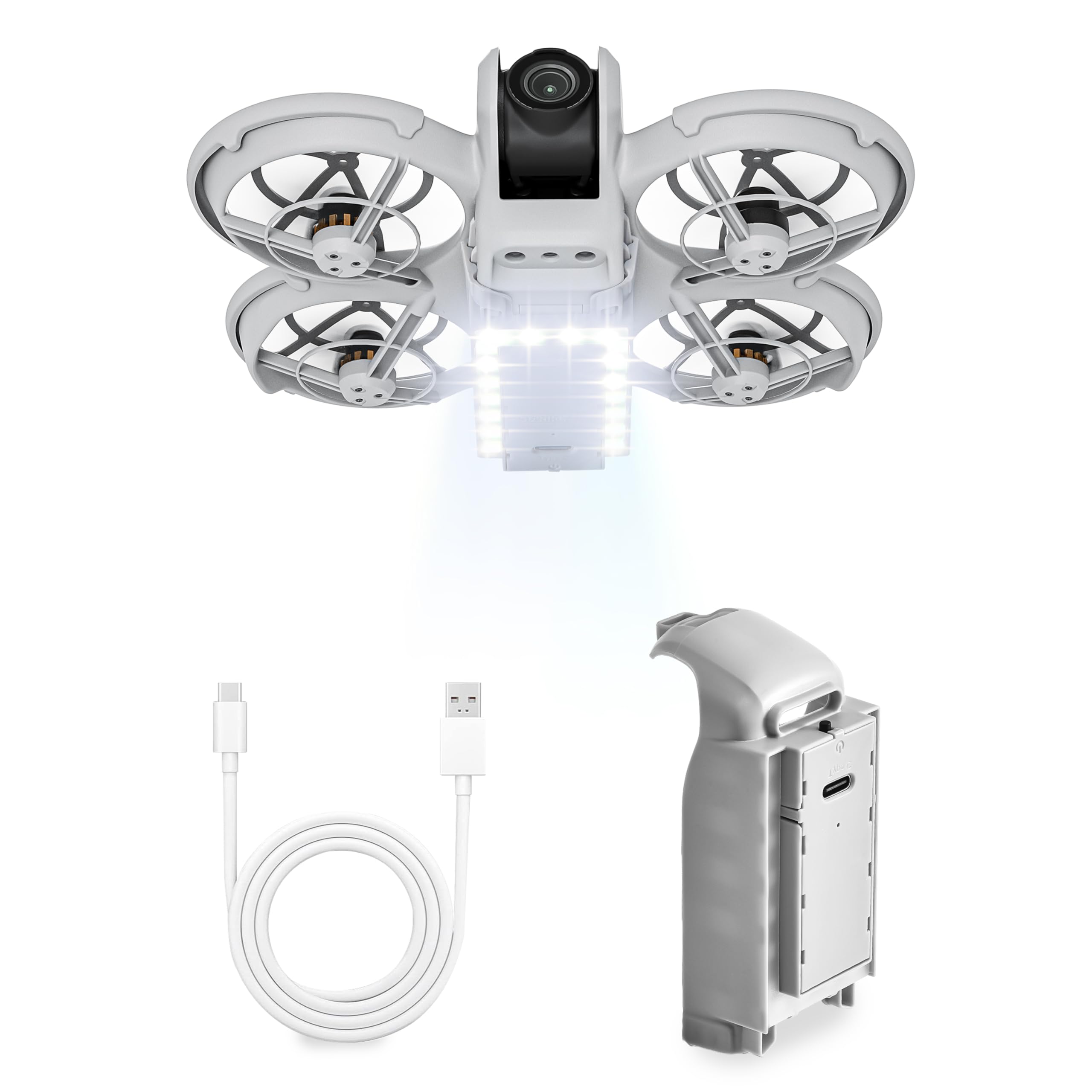 STARTRC PHOTO Neo Battery Protector for DJI Neo Accessories, Neo LED Light Landing Gear 2-in-1 Kit