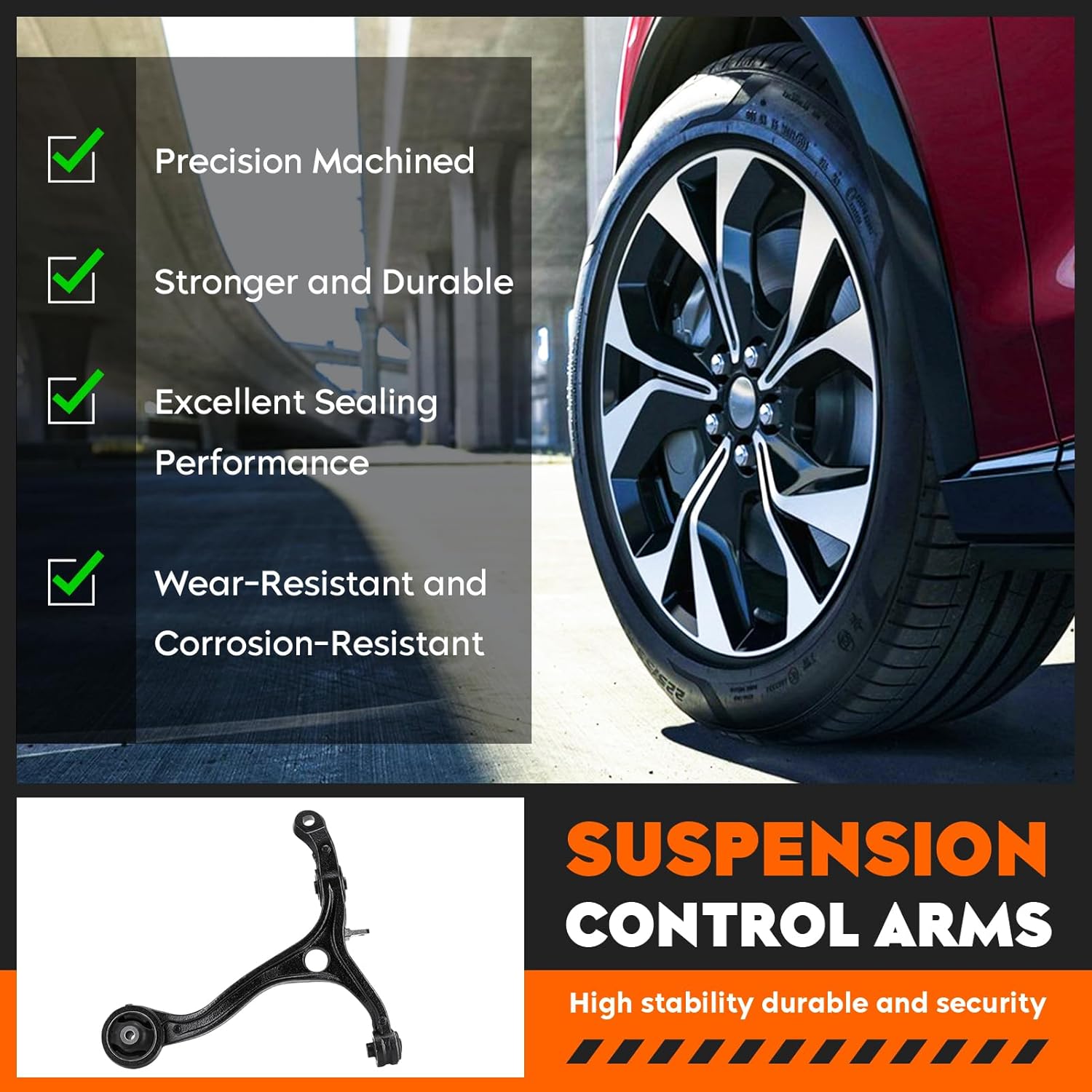 Front Upper & Lower Control Arms w/Ball Joints Replacement Suspension Kit for Honda Accord 2008 2009 2010 2011 2012, with Sway Bar End Links Tie Rods, Driver & Passenger Side (12PCS)