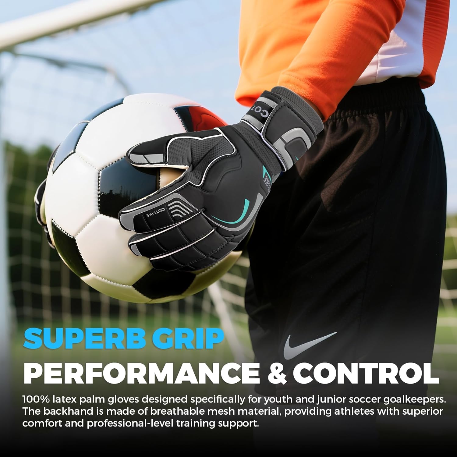 Soccer Goalkeeper Gloves - Soccer Goalie Gloves for Kids Boys Girls Youth & Adult, 4+3MM Super Grip Latex Football Goalie Gloves, Guantes De Portero for Training & Match - Image 4