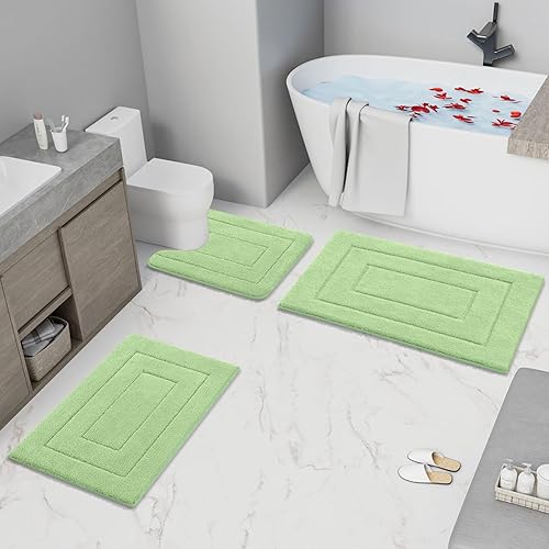 Miniatura 22 de Buganda Alfombras de baño, 24" x 16", Alfombras de baño de microfibra suaves y absorbentes, Alfombra de ducha esponjosa antideslizante, Alfombras de