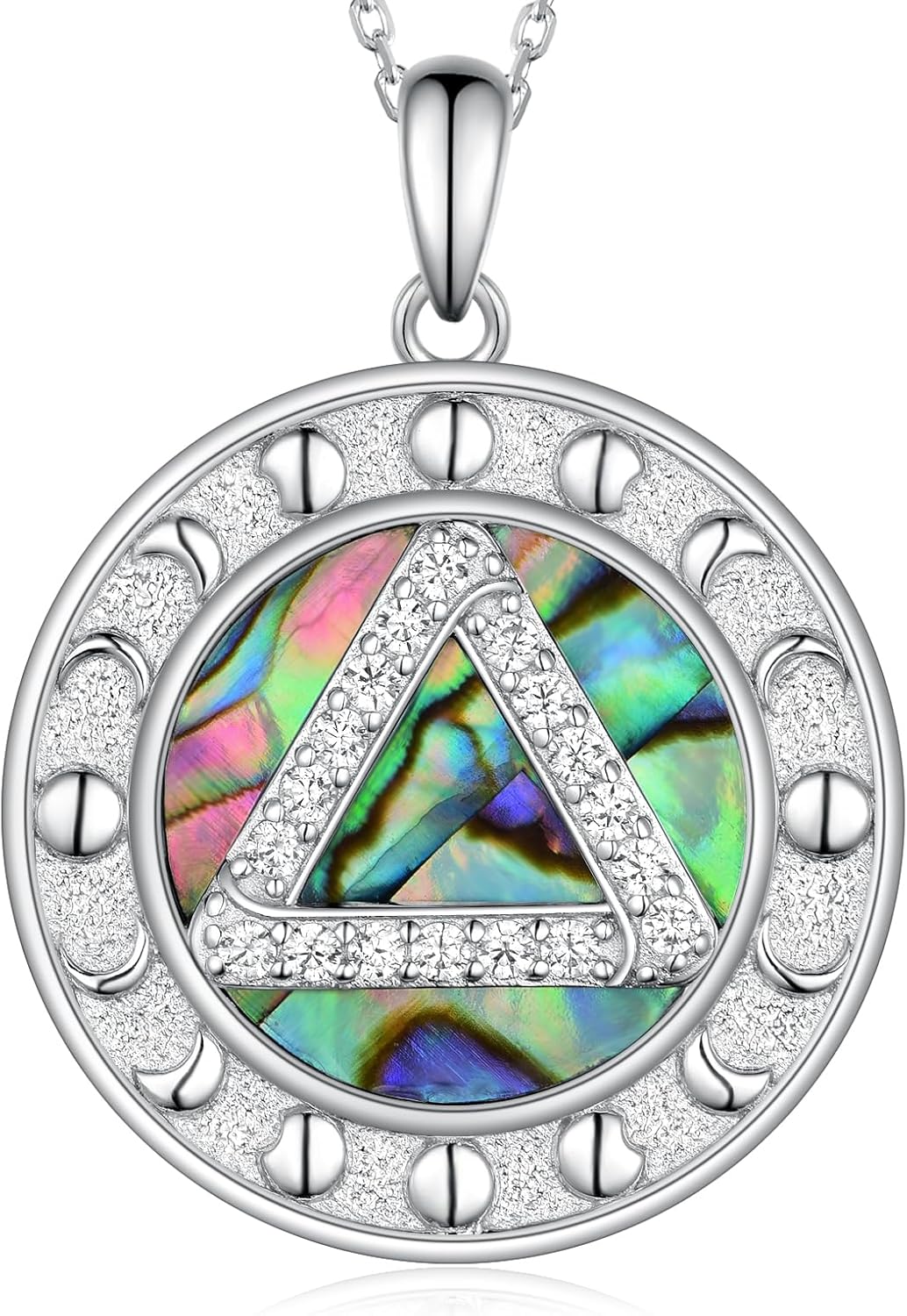 Sobriety Necklace for Women 925 Sterling Silver Alcoholics Anonymous Recovery Symbol Necklace AA Sobriety Gifts for Women Men