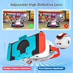 VR Headset for Nintendo Switch 1 & OLED Model, Switch VR Virtual Boy Glasses with Adjustable HD Lenses and Comfortable Head Strap, Labo VR Kit 3D Goggles for Switch Accessories (White&Blue)