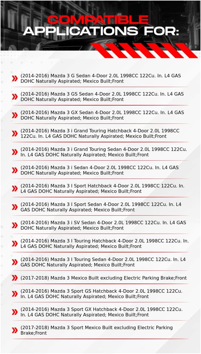 R1 Concepts Front Brakes and Rotors Kit |Front Brake Pads| Brake Rotors and Pads| Ceramic Brake Pads and Rotors |Hardware Kit|fits 2014-2018 Mazda 3, 3 Sport
